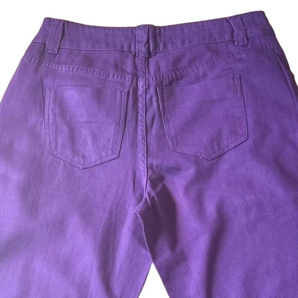 Woman Within Purple Cotton Pants Size 12WP Natural Fit Cotton - Picture 6 of 8